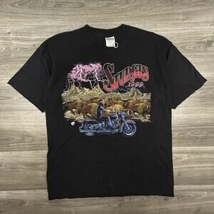 Vintage Sturgis Shirt Mens XL Black 1999 Motorcycle Rally Biker Graphic 90s USA